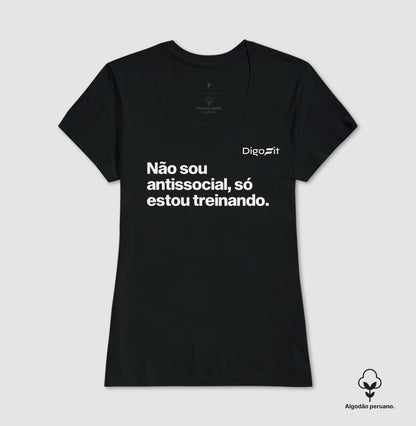 CAMISETA ALGODÃO PERUANO ACADEMIA NÃO SOU ANTISSOCIAL SÓ ESTOU TREINANDO