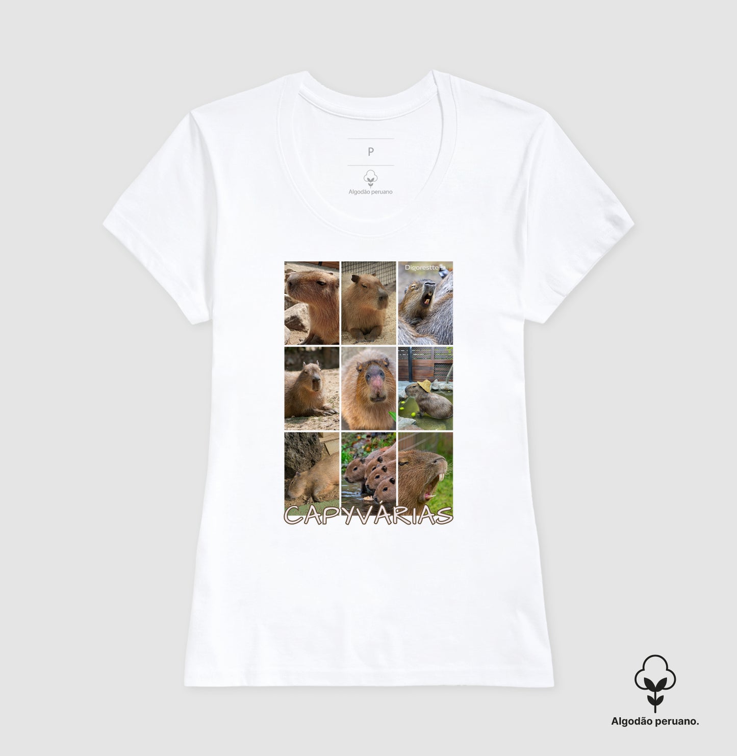 CAMISETA ALGODÃO PERUANO CAPIVÁRIAS