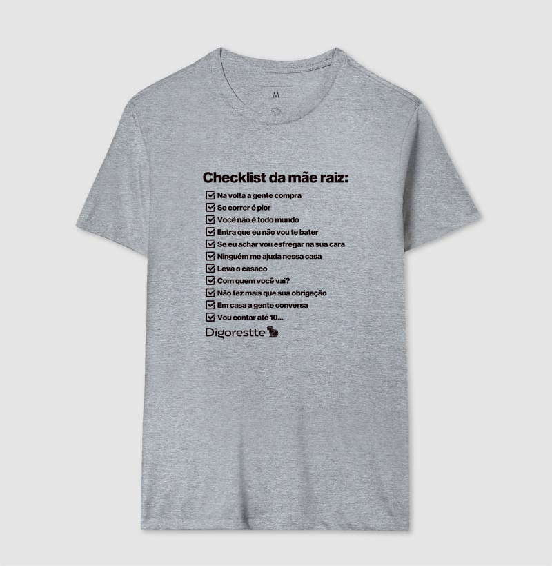 CAMISETA CHECKLIST MÃE RAIZ