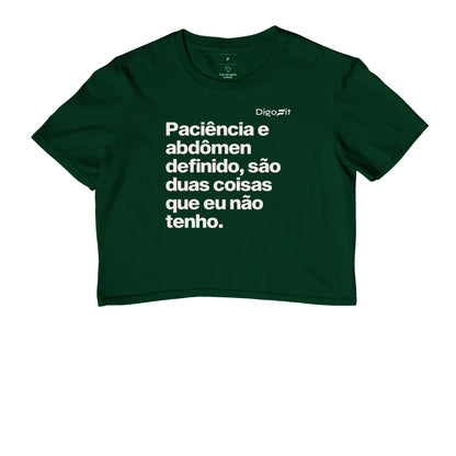 CROPPED ACADEMIA PACIÊNCIA E ABDÔMEN DEFINIDO