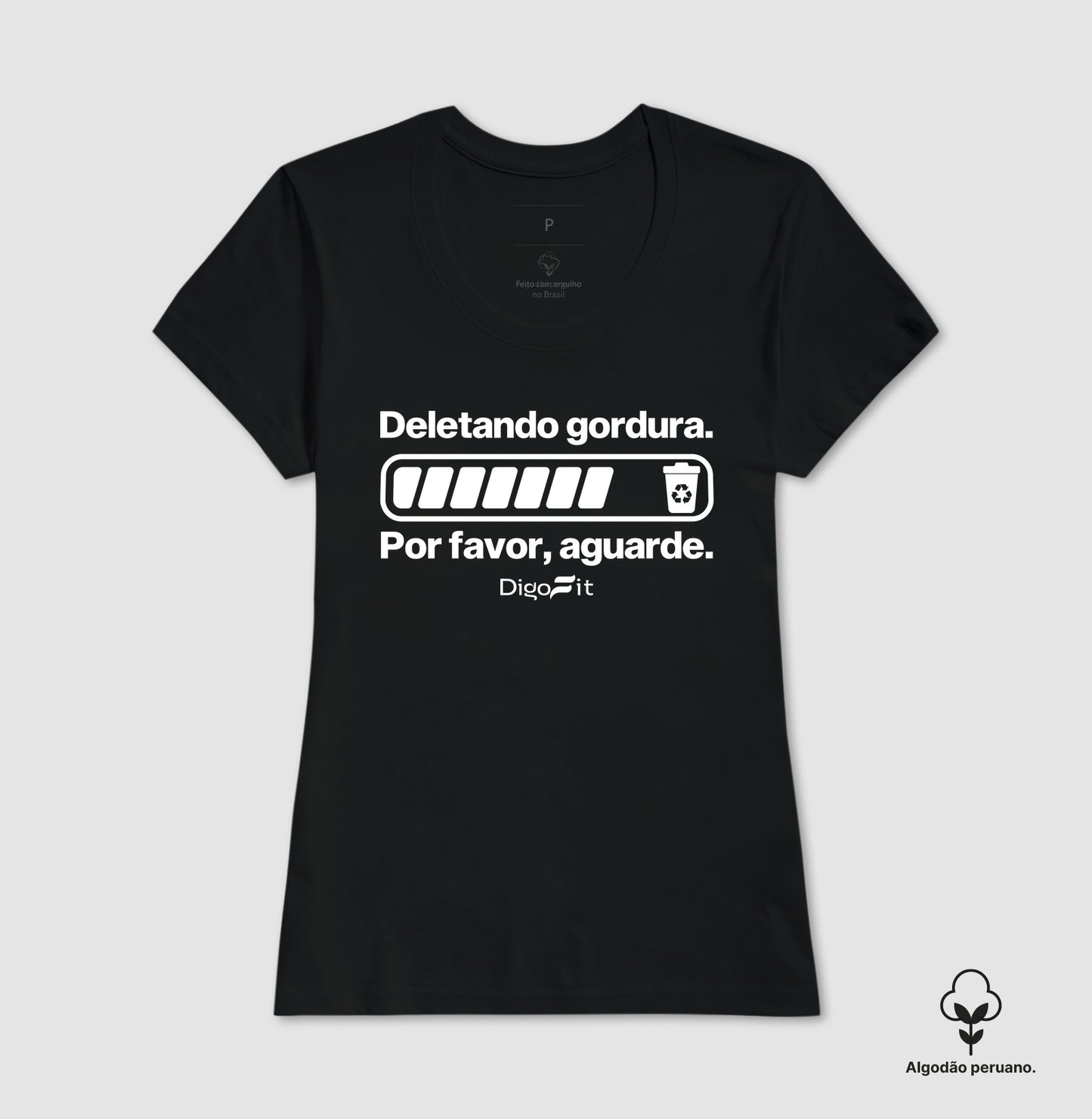 CAMISETA ALGODÃO PERUANO ACADEMIA DELETANDO GORDURA