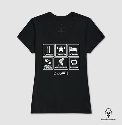 CAMISETA ALGODÃO PERUANO ACADEMIA CHUTANDO O BALDE