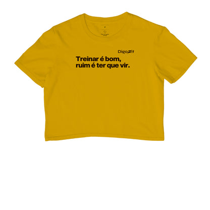 CROPPED ACADEMIA TREINAR É BOM RUIM É TER QUE VIR