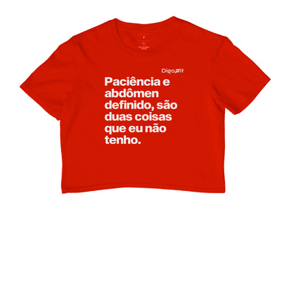 CROPPED ACADEMIA PACIÊNCIA E ABDÔMEN DEFINIDO