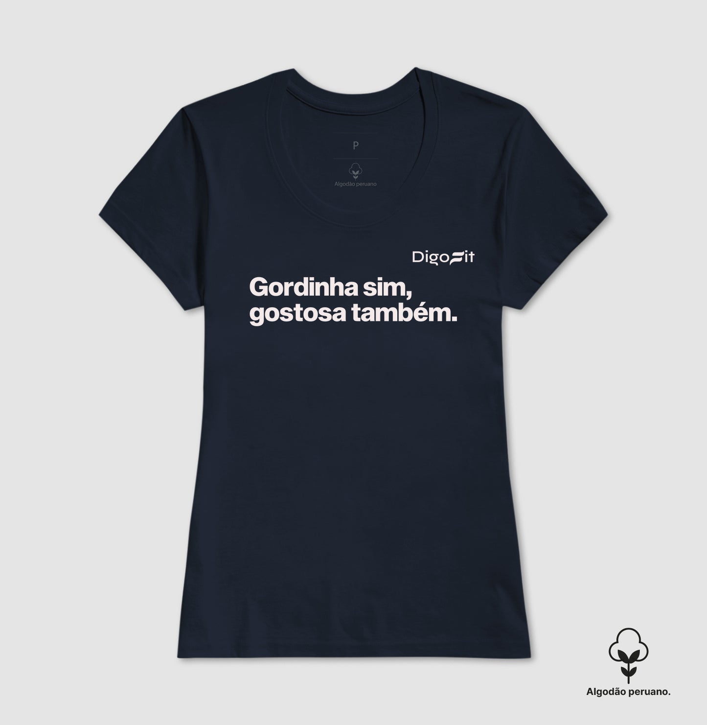 CAMISETA ALGODÃO PERUANO ACADEMIA GORDINHA SIM GOSTOSA TAMBÉM