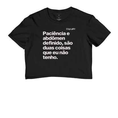CROPPED ACADEMIA PACIÊNCIA E ABDÔMEN DEFINIDO