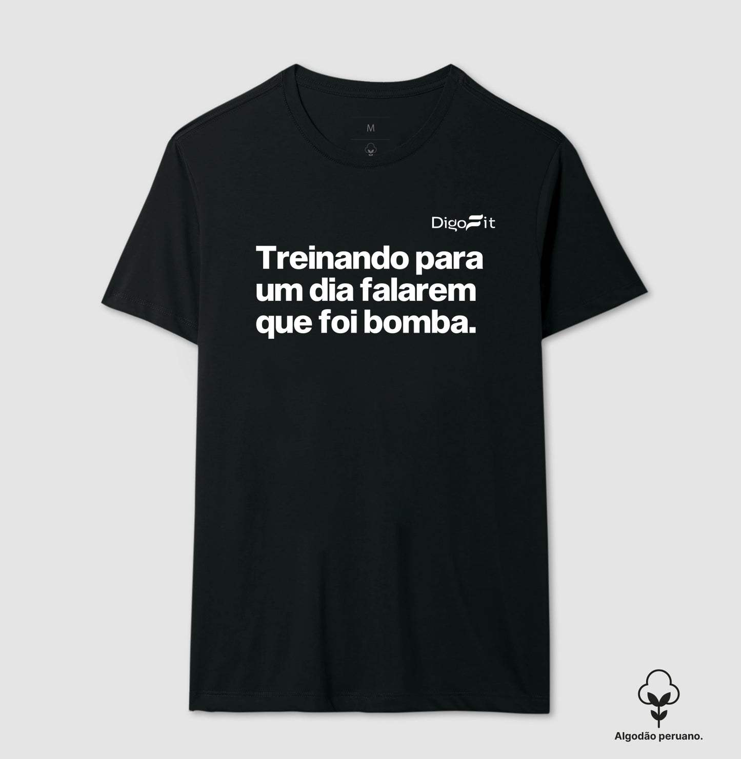 CAMISETA ALGODÃO PERUANO ACADEMIA TREINANDO PARA FALAREM QUE FOI BOMBA