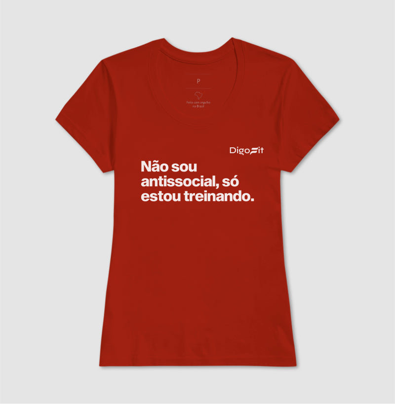 CAMISETA ACADEMIA NÃO SOU ANTISSOCIAL SÓ ESTOU TREINANDO