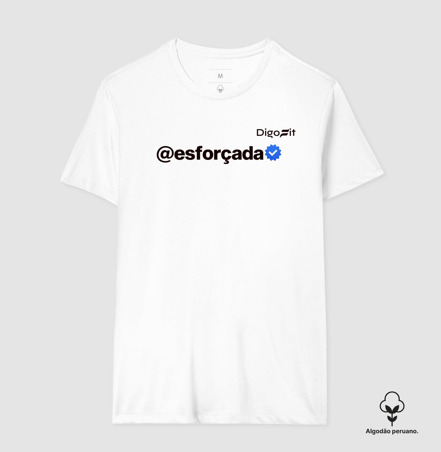 CAMISETA ALGODÃO PERUANO ACADEMIA VERIFICADA COMO ESFORÇADA