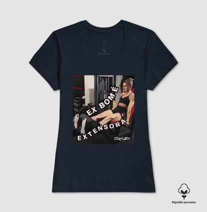 CAMISETA ALGODÃO PERUANO ACADEMIA EX BOM É EXTENSORA