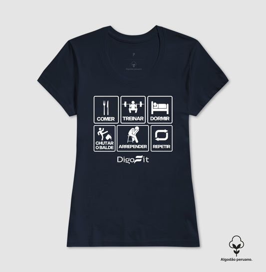 CAMISETA ALGODÃO PERUANO ACADEMIA CHUTANDO O BALDE