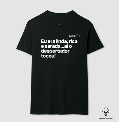 CAMISETA ALGODÃO PERUANO ACADEMIA LINDA RICA E SARADA