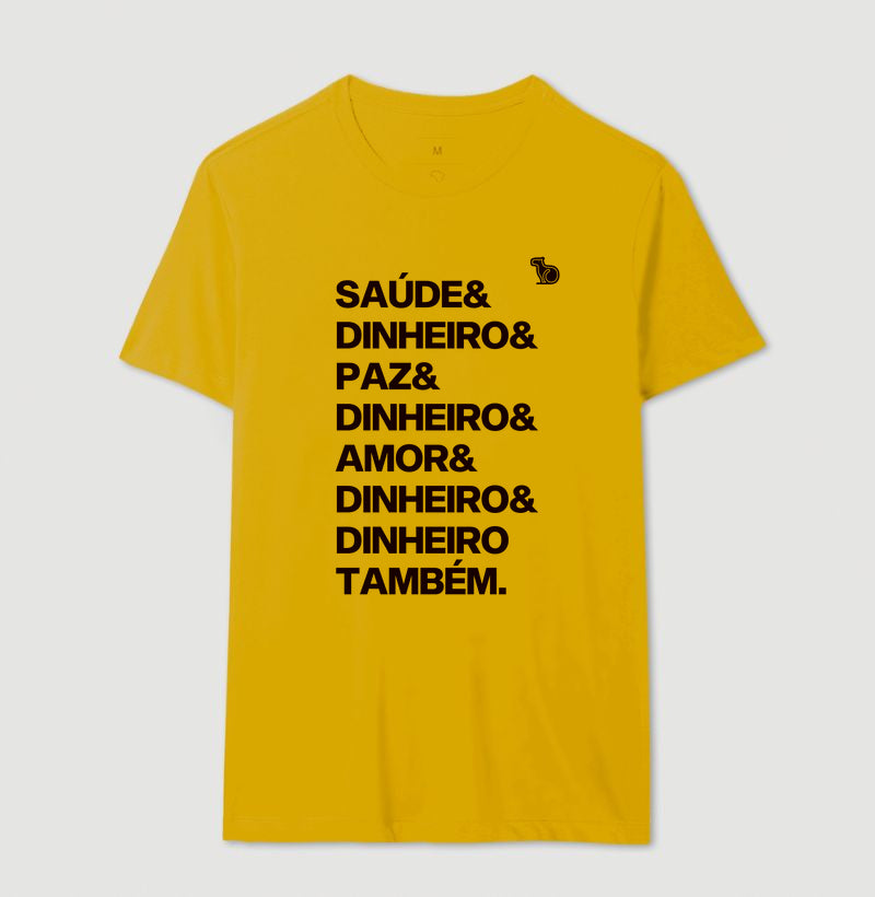 CAMISETA ANO NOVO DINHEIRO E DINHEIRO TAMBÉM