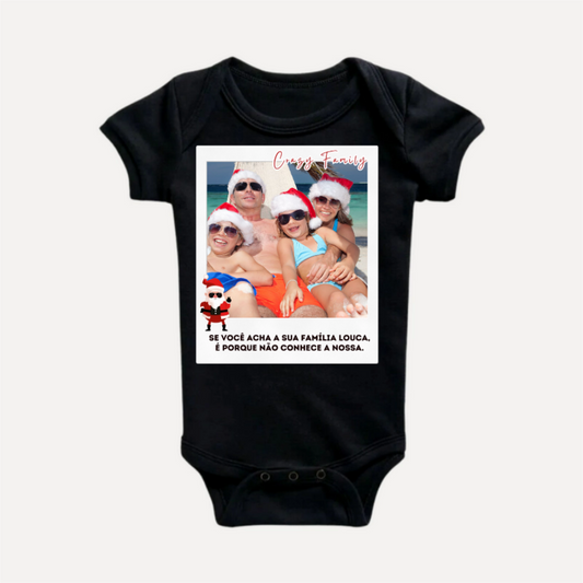 BODY INFANTIL PERSONALIZADO MINHA FAMÍLIA É LOUCA