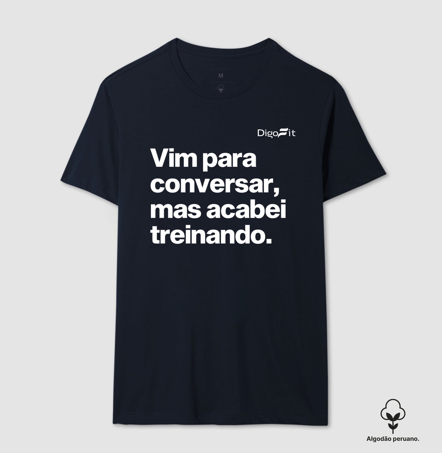 CAMISETA ALGODÃO PERUANO ACADEMIA VIM PARA CONVERSAR