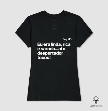 CAMISETA ALGODÃO PERUANO ACADEMIA LINDA RICA E SARADA