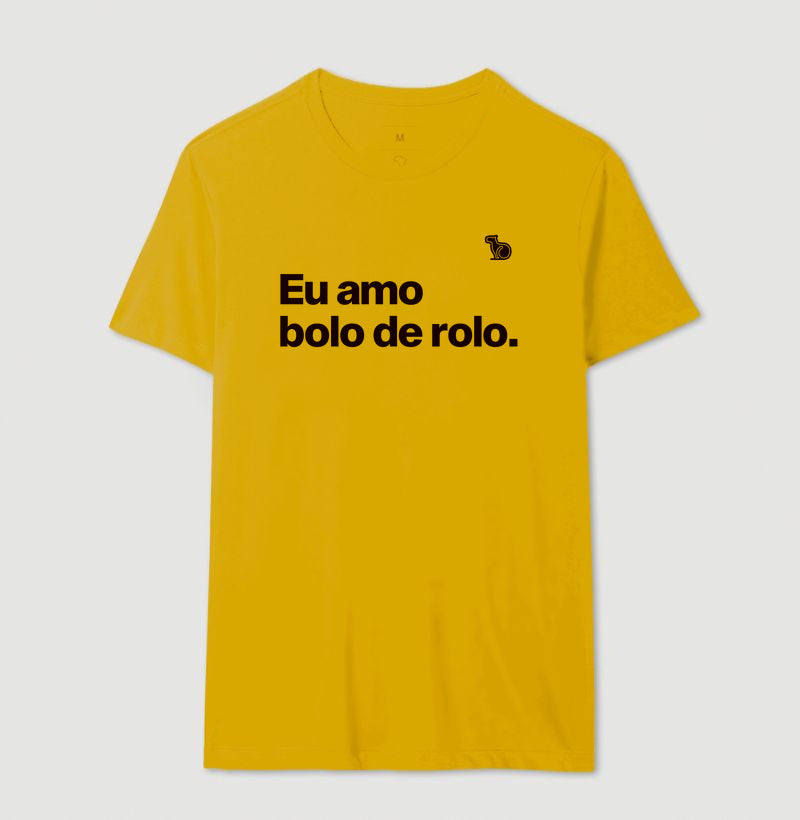 CAMISETA CASAL EU AMO BOLO DE ROLO