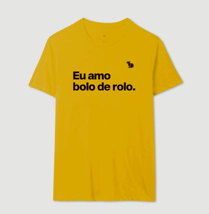 CAMISETA CASAL EU AMO BOLO DE ROLO