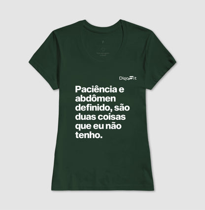 CAMISETA ACADEMIA PACIÊNCIA E ABDÔMEN DEFINIDO