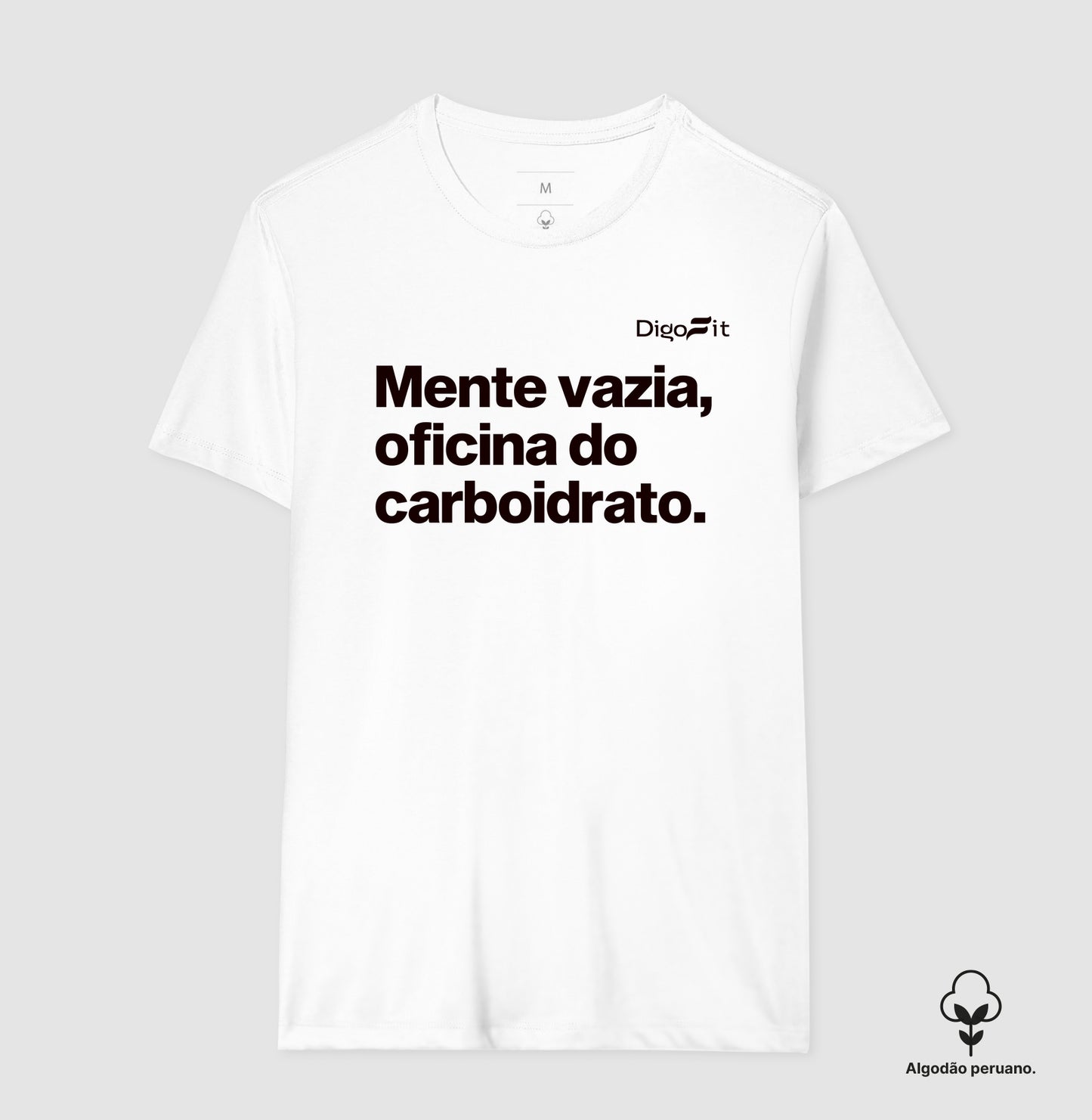 CAMISETA ALGODÃO PERUANO ACADEMIA MENTE VAZIA OFICINA DO CARBOIDRATO