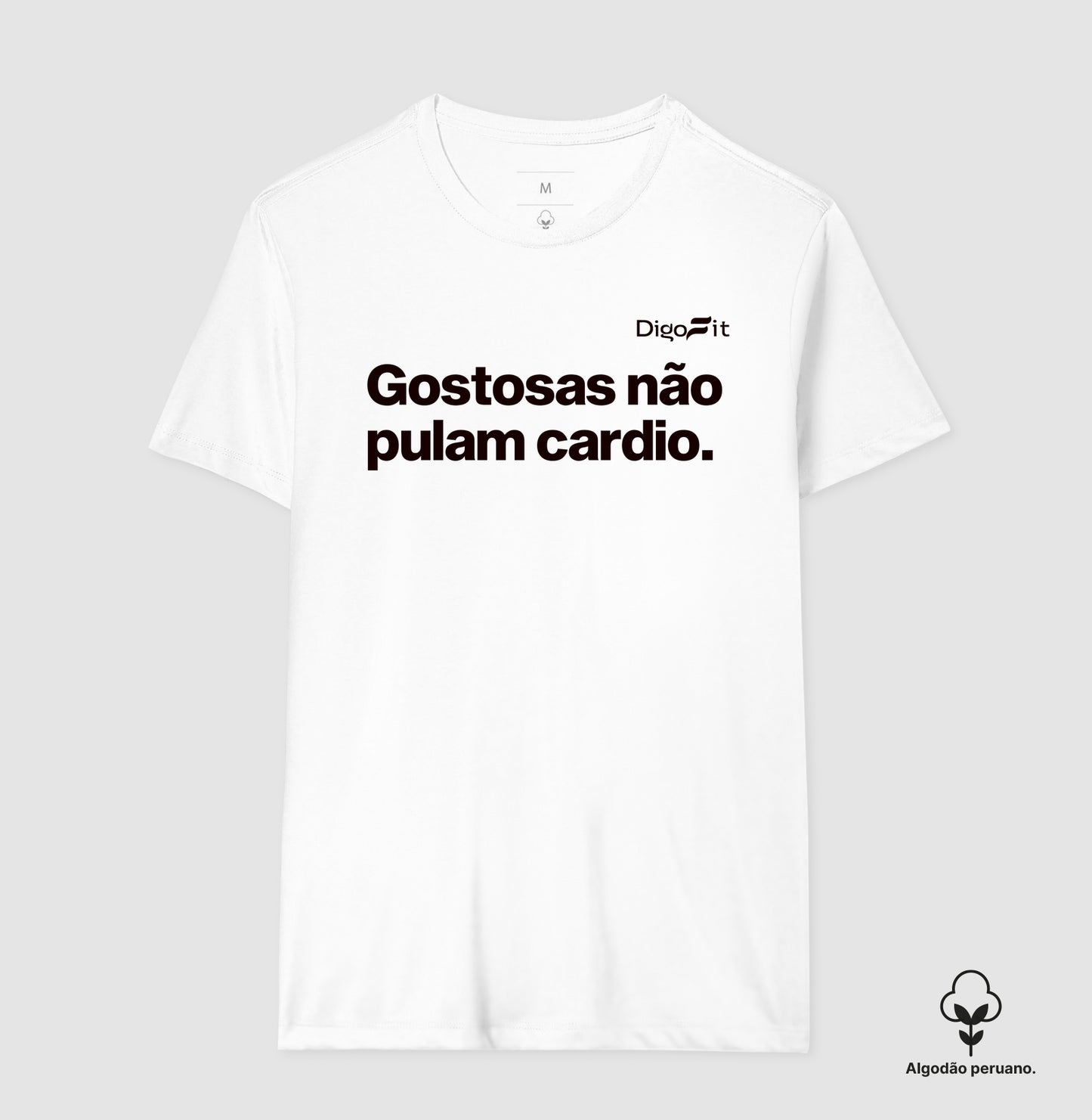 CAMISETA ALGODÃO PERUANO ACADEMIA GOSTOSAS NÃO PULAM CARDIO