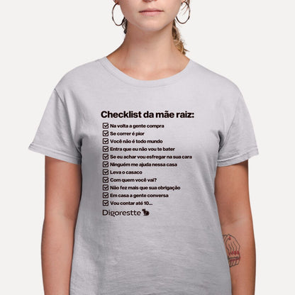 CAMISETA CHECKLIST MÃE RAIZ