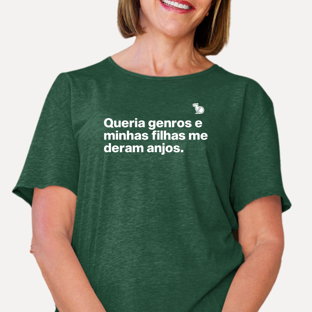 CAMISETA QUERIA GENROS E MINHAS FILHAS ME DERAM ANJOS