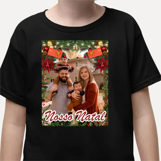 CAMISETA INFANTIL PERSONALIZADA NATAL MOLDURAS FOTOS