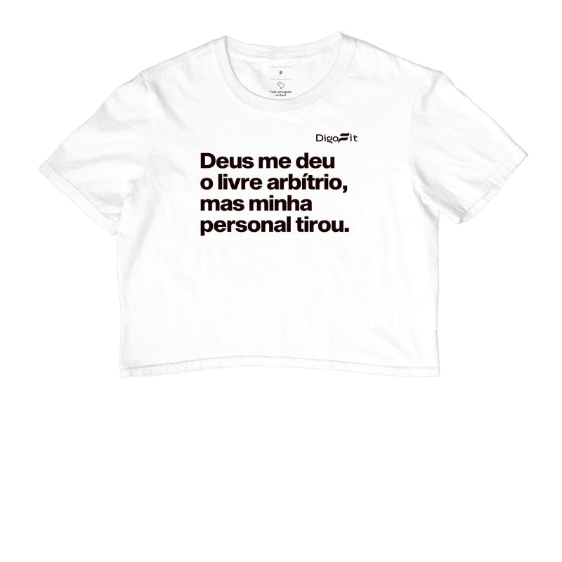CROPPED ACADEMIA MINHA PERSONAL TIROU MEU LIVRE ARBÍTRIO