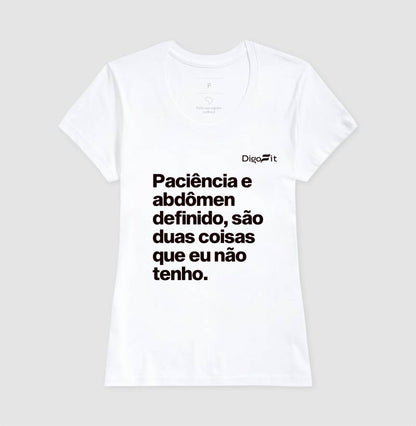 CAMISETA ACADEMIA PACIÊNCIA E ABDÔMEN DEFINIDO