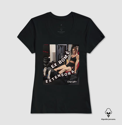 CAMISETA ALGODÃO PERUANO ACADEMIA EX BOM É EXTENSORA