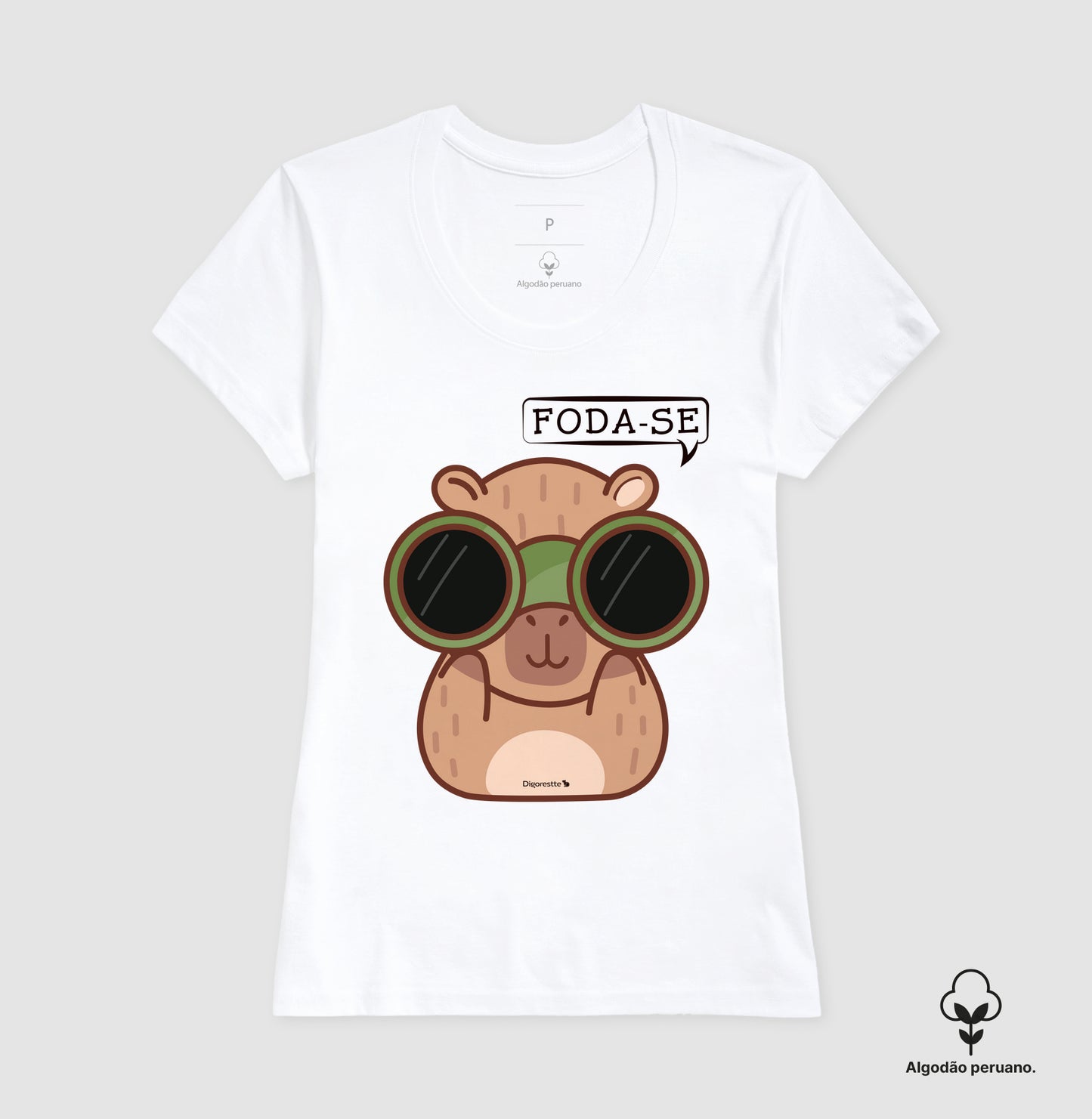 CAMISETA ALGODÃO PERUANO CAPIVARA ESTRESSADA