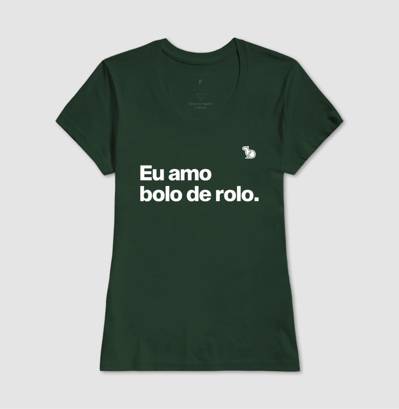 CAMISETA CASAL EU AMO BOLO DE ROLO