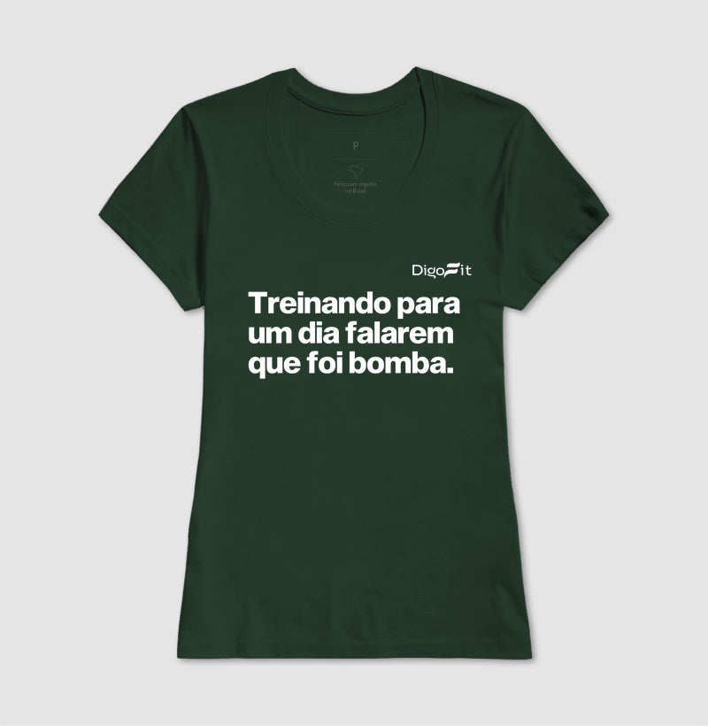 CAMISETA ACADEMIA TREINANDO PARA FALAREM QUE FOI BOMBA