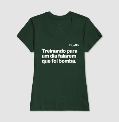 CAMISETA ACADEMIA TREINANDO PARA FALAREM QUE FOI BOMBA