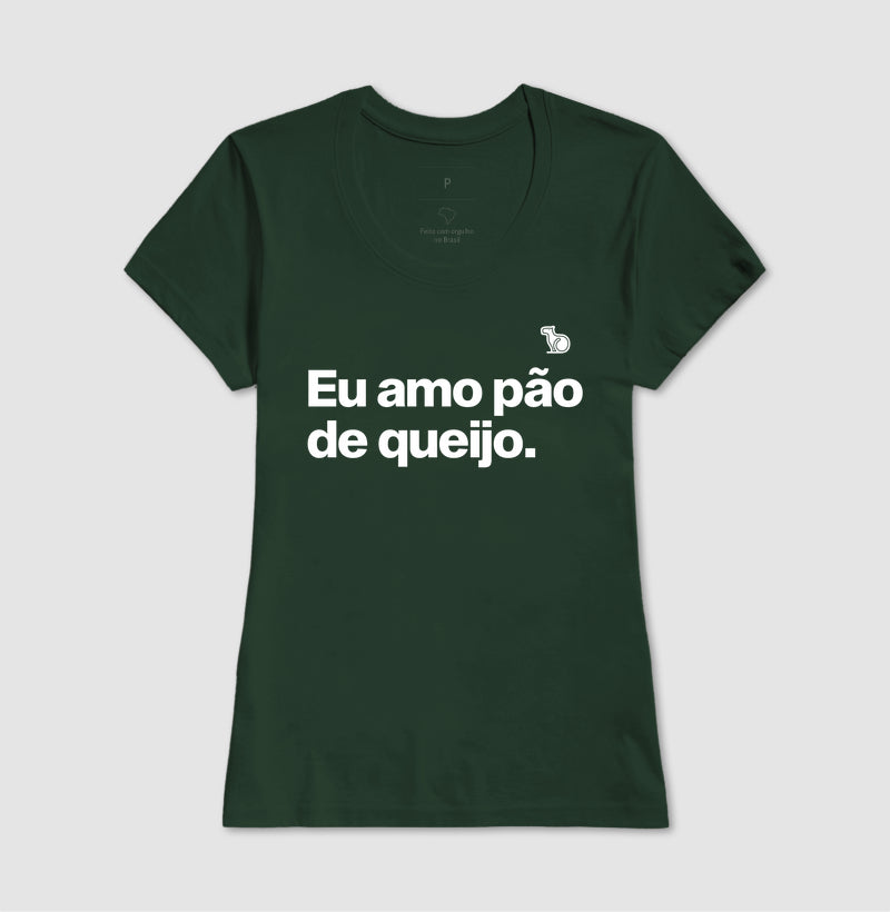 CAMISETA CASAL EU AMO PÃO DE QUEIJO