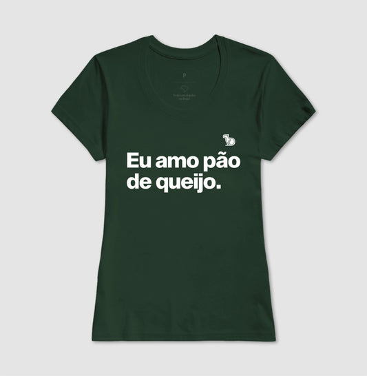 CAMISETA CASAL EU AMO PÃO DE QUEIJO