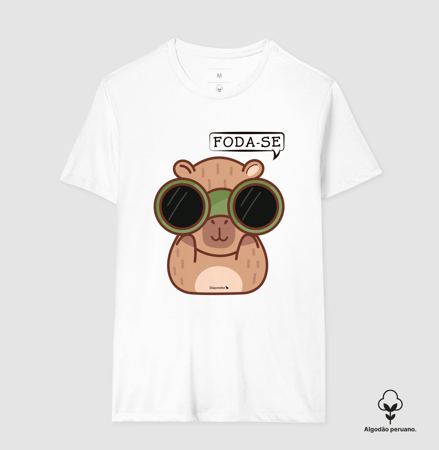 CAMISETA ALGODÃO PERUANO CAPIVARA ESTRESSADA