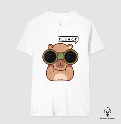 CAMISETA ALGODÃO PERUANO CAPIVARA ESTRESSADA