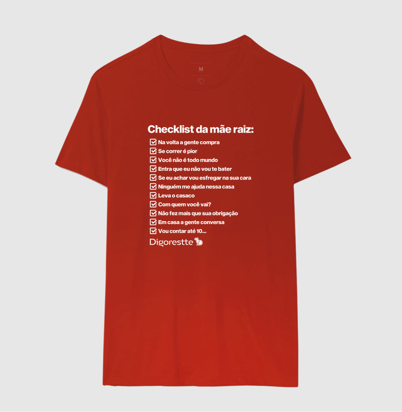 CAMISETA CHECKLIST MÃE RAIZ