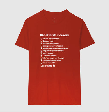 CAMISETA CHECKLIST MÃE RAIZ
