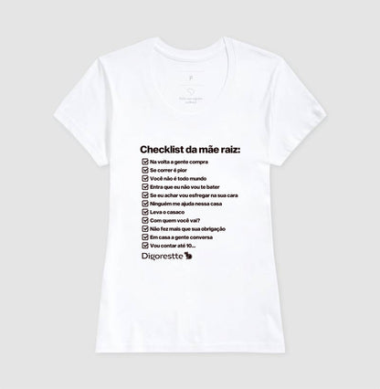 CAMISETA CHECKLIST MÃE RAIZ