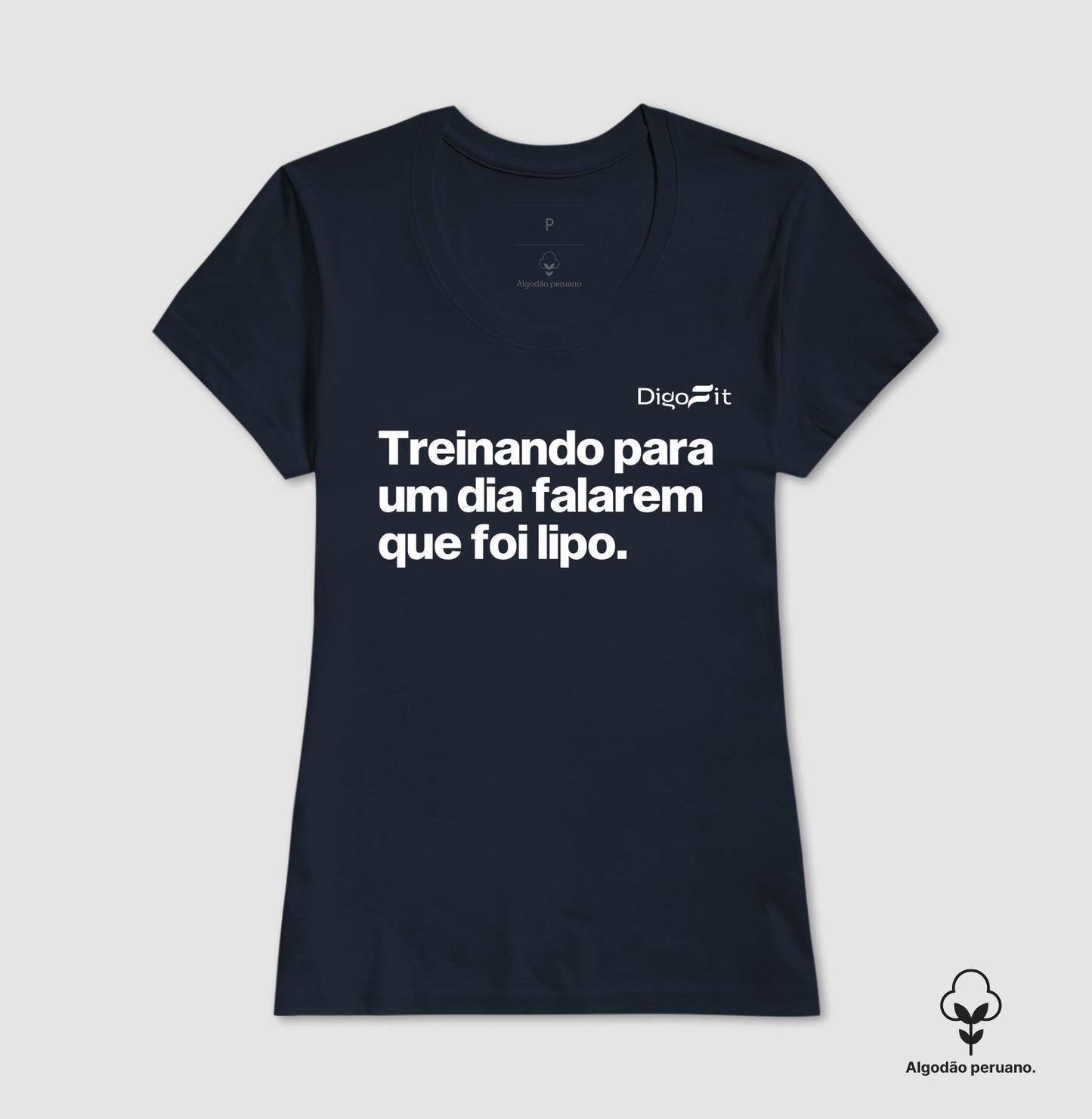 CAMISETA ALGODÃO PERUANO ACADEMIA TREINANDO PARA DIZEREM QUE FOI LIPO