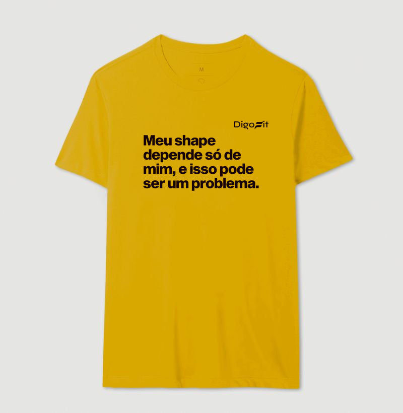 CAMISETA ACADEMIA MEU SHAPE SÓ DEPENDE DE MIM