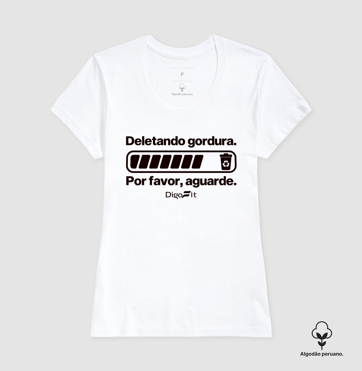 CAMISETA ALGODÃO PERUANO ACADEMIA DELETANDO GORDURA