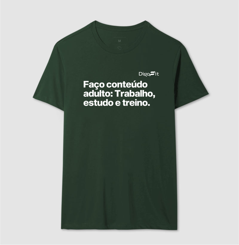 CAMISETA ACADEMIA EU FAÇO CONTEÚDO ADULTO
