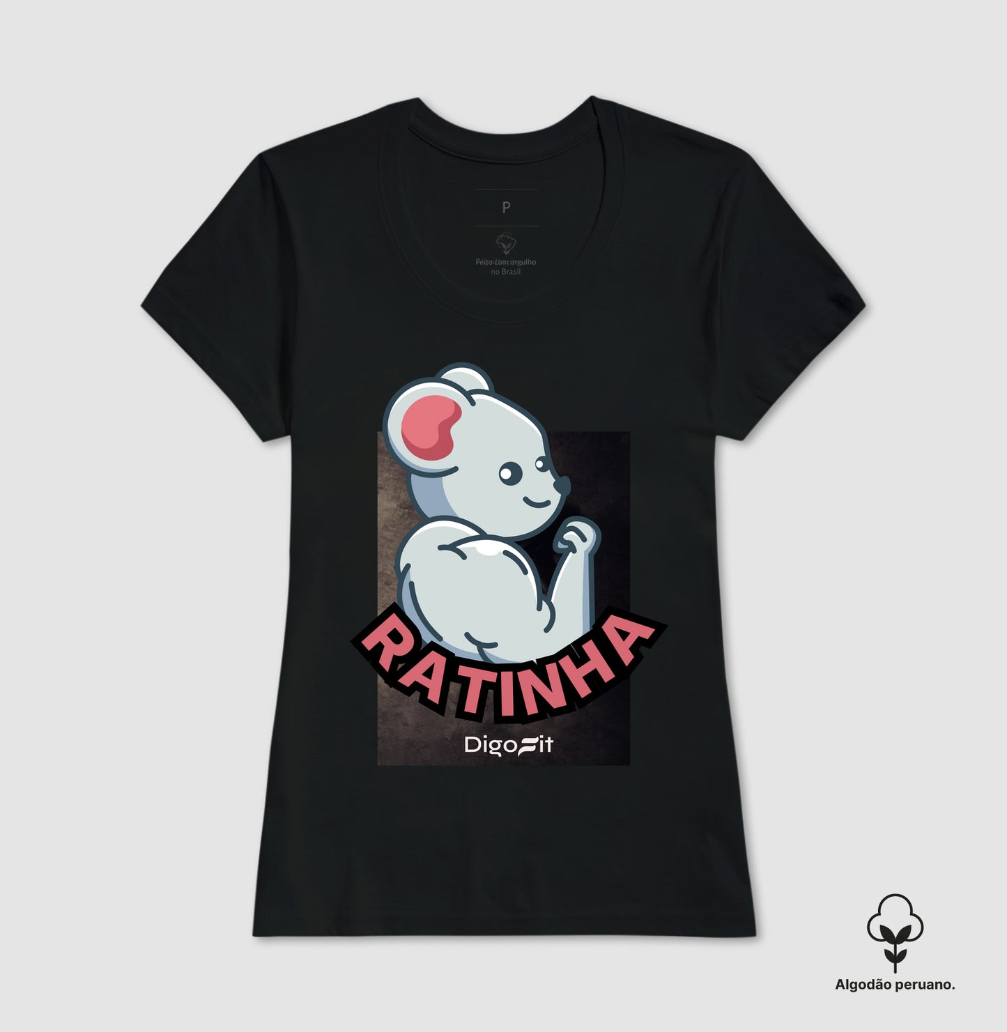 CAMISETA ALGODÃO PERUANO ACADEMIA RATINHA