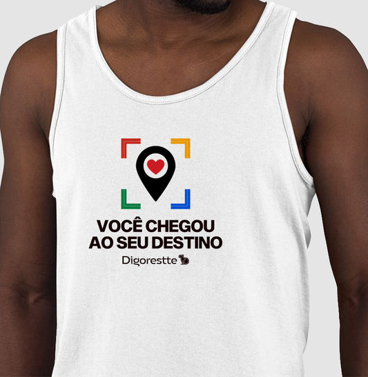 CAMISETA REGATA CARNAVAL VOCÊ CHEGOU AO SEU DESTINO