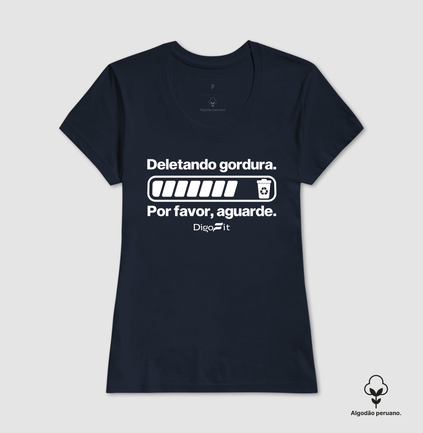 CAMISETA ALGODÃO PERUANO ACADEMIA DELETANDO GORDURA