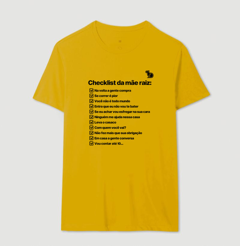 CAMISETA CHECKLIST MÃE RAIZ